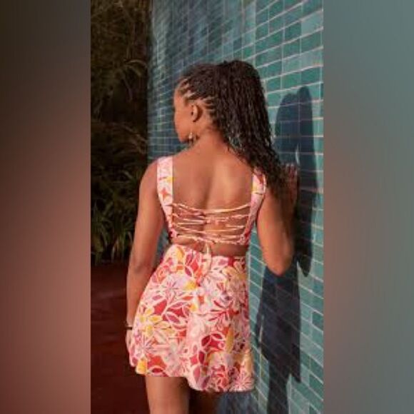 Lulu's Vibrant Pink and Orange Dress size large NWT - Picture 2 of 5